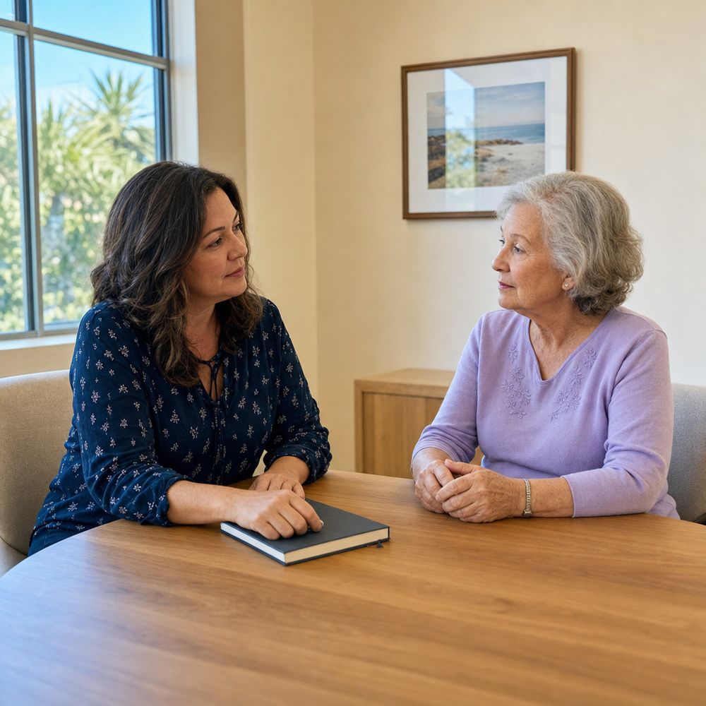 Therapist working on-site with a resident