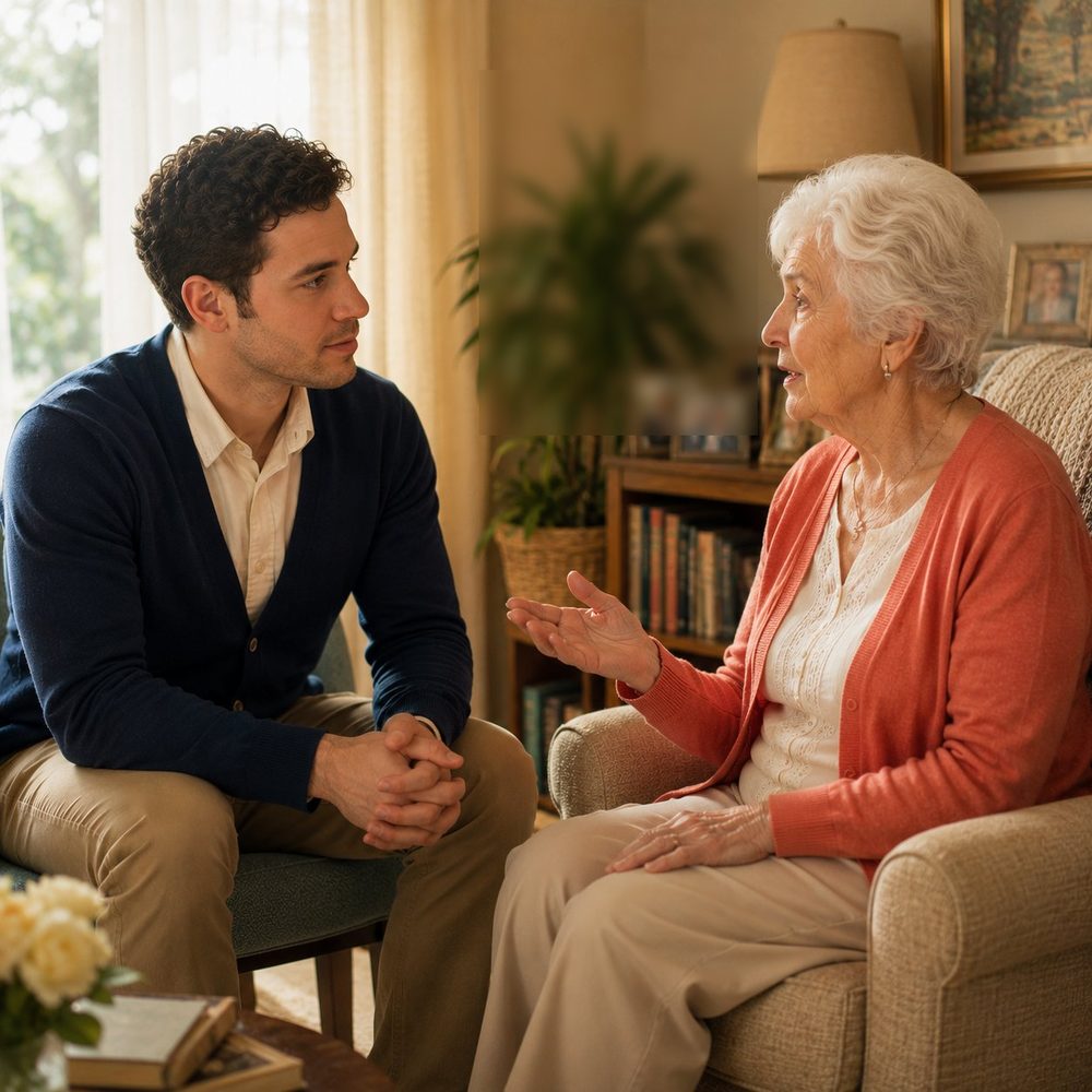 Therapist working on-site with a resident